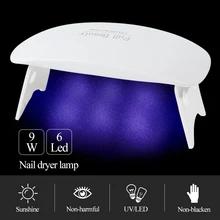 9W taşınabilir Mini tırnak kurutma lambası  UV LED lamba manikür için güneş ışığı tüm jel lehçe kür USB hızlı kuru tırnak sanat ekipmanları LA1016(China)