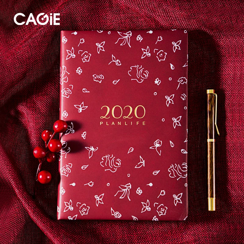 

A5 2020.4-2021.06 red beautiful weekly daily planner diary notebook