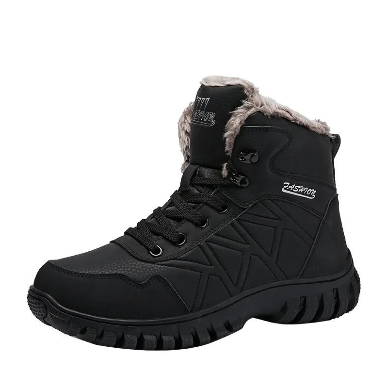 Модные мужские зимние ботинки; мужские хлопковые высокие кроссовки; Bota Coturnos Masculino; мужские теплые водонепроницаемые ботинки; мужские Ботинки martin - Цвет: Черный
