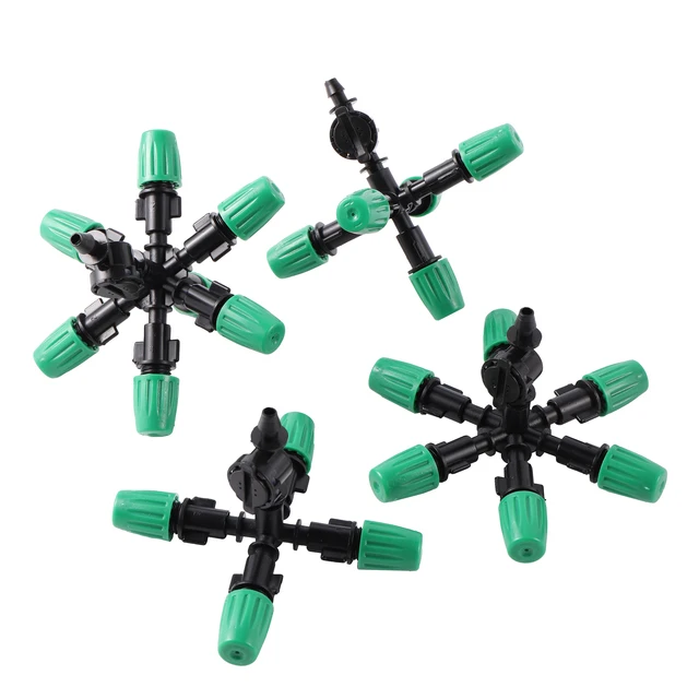 Zöld Porlasztási Ködös Fúvókák Készlet Csepegtetőgátló Csatlakozó Kerti Öntözés Sprinklerek Hűtő Páráspermetező - Image 3