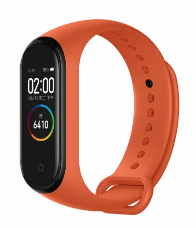 Vibrant orange Xiaomi Mi 4 смарт-браслет 0,95 дюймов AMOLED 120X240 полноцветный экран Bluetooth 5,0 браслет 50 м водонепроницаемый смарт-браслет - Цвет: Vibrant orange