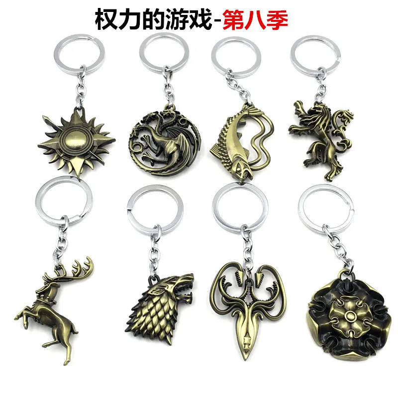 USA Game of thrones House lannister Keychains Metal Predant Keyring Fans Gift 