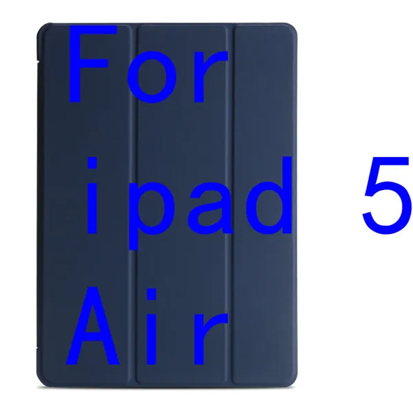 В 4 раза тонкий кожаный чехол для ipad 2/3/4 9," ТПУ Мягкая накладка на заднюю панель из защитной оболочки смарт планшетный Стенд кожаный чехол для ipad Air ipad 5 чехол+ подставка для ручек - Цвет: Air dark blue