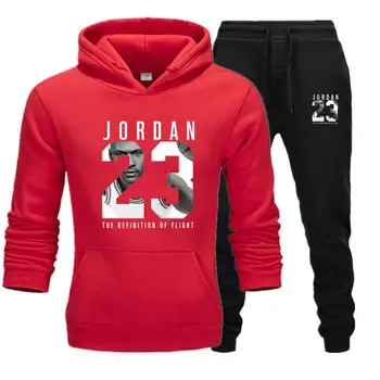 

New 2020 Brand Tracksuit Fashion JORDAN 23 Men Sportswear Two Piece Sets Cotton Fleece Thick hoodie+Pants Sporting Suit Male 3XL