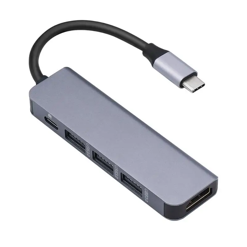 Аудио USB-C станция адаптер умелое производство Превосходное качество 5 в 1 type-C концентратор USB-C к HDMI USB3.0 USB 2,0 3,5 мм - Цвет: A