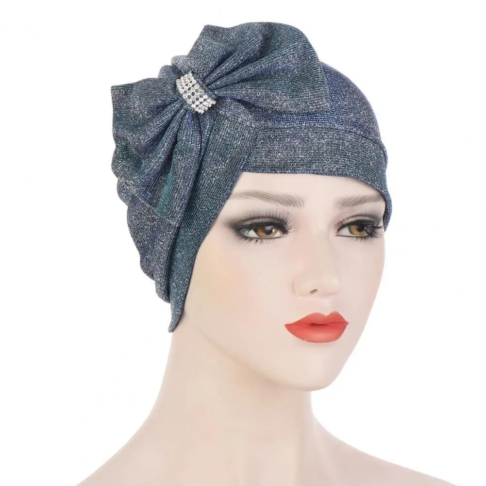 Hijab Caps Turban Multi-color All-match Women Bow Knot Design Cap for Beach Bonnet Hat Female Headband Turbante Mujer | Аксессуары для