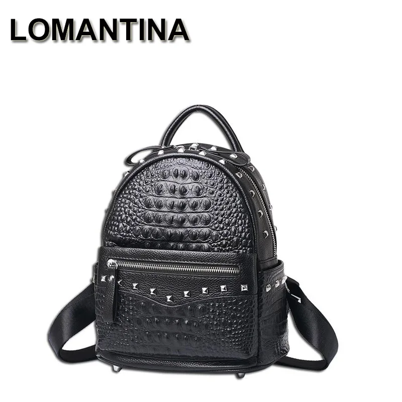 cute black leather backpack
