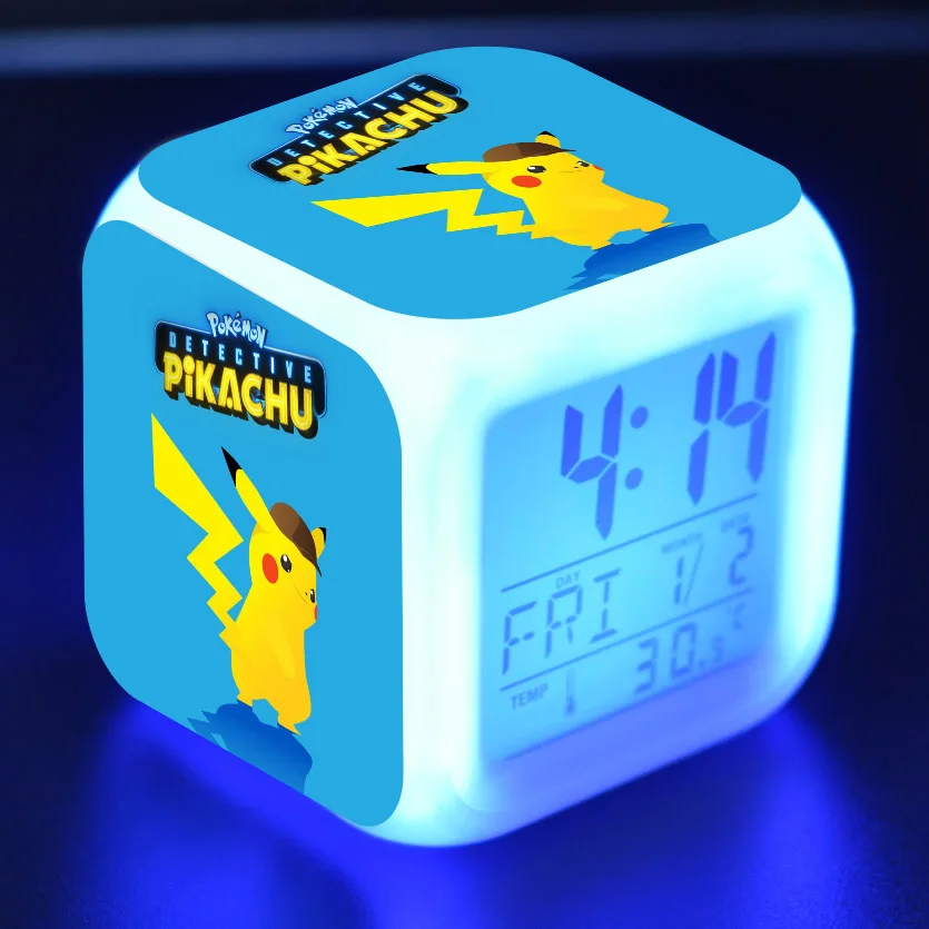 11 Цифровой Детский будильник Led reloj despertador мультфильм детективные игрушки Пикачу красочные светящиеся wekker настольные часы Пробуждение свет - Цвет: 11