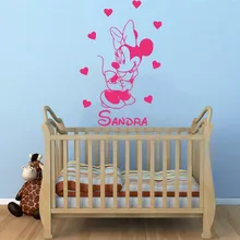 Стиль внешней торговли горячая Распродажа резные Микки Маус Минни Настраиваемые имя модные креативные наклейки на стену детская комната ва