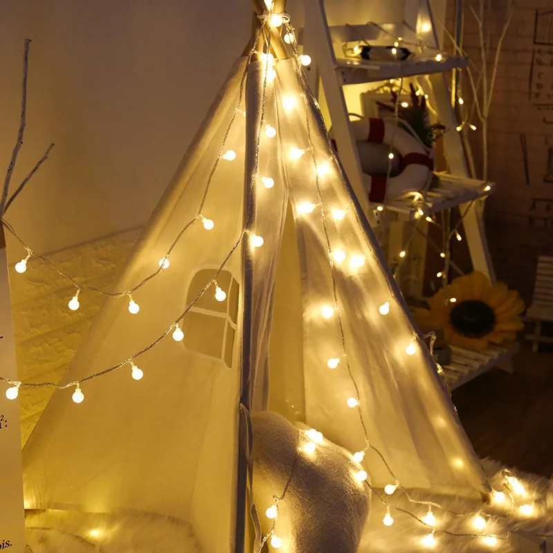 Светодиодная лампочка-шар, гирлянда, Сказочная лампа, питание от аккумулятора, водонепроницаемое праздничное освещение, рождественские светильники для свадебной вечеринки