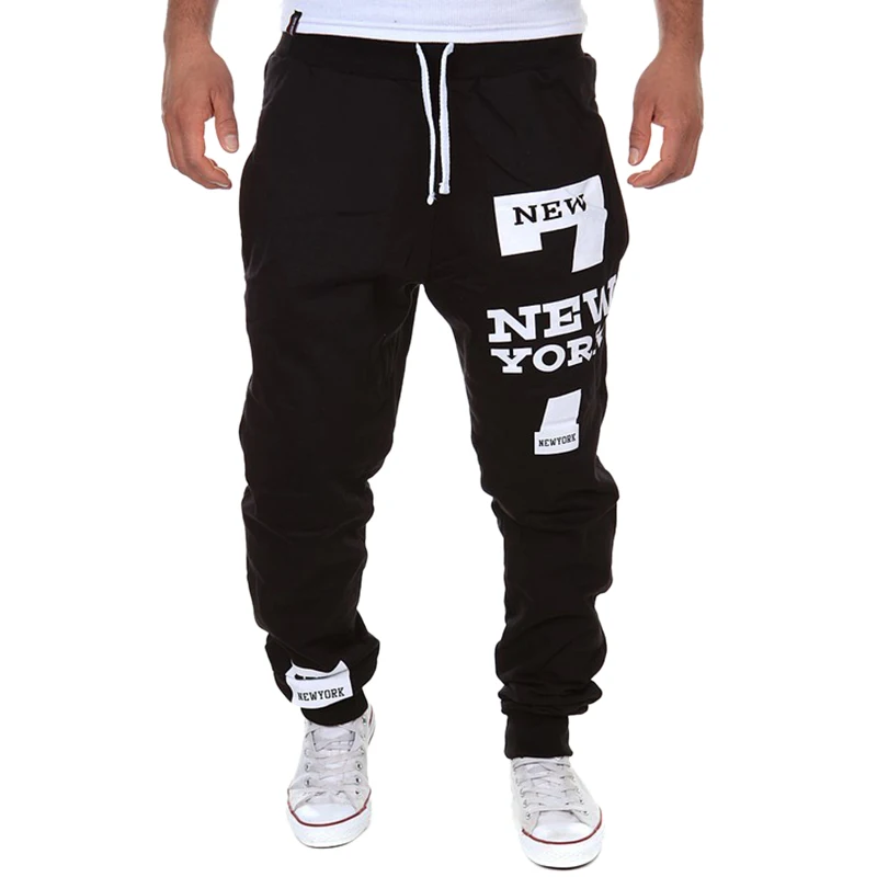 Men's Casual Pants Letter Print Sweatpants 2020 New Male Lace-up Loose Hip Trousers Joggers Track Cotton Pants Men's Casual Pants Letter Print Sweatpants 2020 New Male Lace-up Loose Hip Trousers Joggers Track Cotton Pants