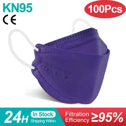 Enhanced Protective Face Mask - Adult 4 - Layer Respirator Mask (100pcs - blue - adult)