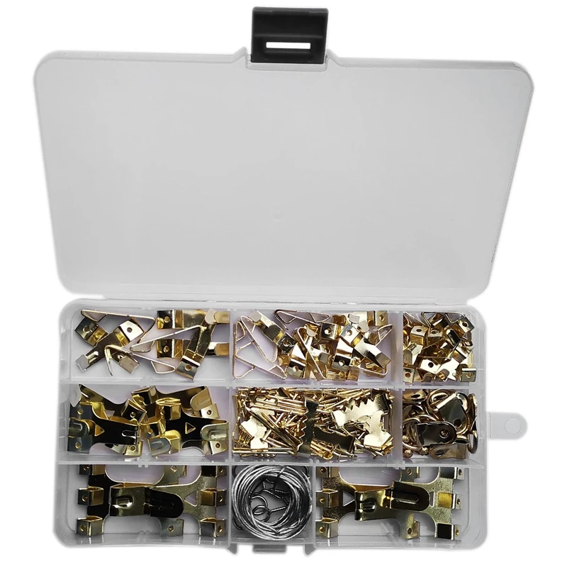 

ABUI-Picture Hangers,Painting Hanging Kit Picture Suspension Kit 200 Pieces Heavy Duty Multicolor Picture Hook With Screws For H