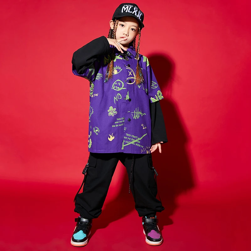 

Hip Hop Street Clothes Kids Loose Dancer Outfit Jazz Dancewear Causal Pants Stage Performance Costume Festival Clothing DL8820