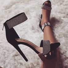 

2021 Summer Sweet Fashion Shoes Rhinestone Decoration Lightweight Nonslip Ladies Fashion Buckle Belt Stiletto Women Sandals
