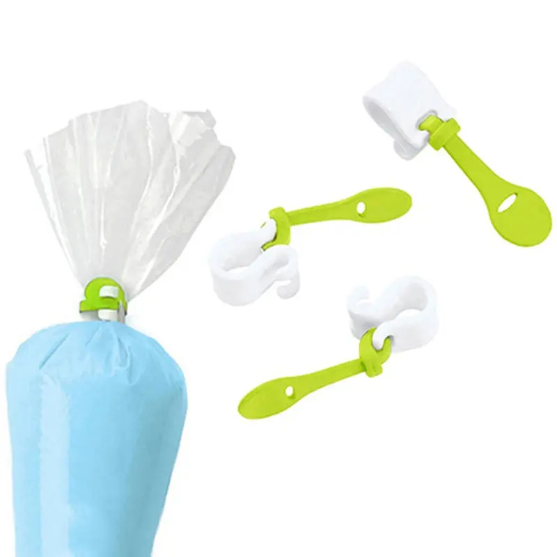 

Food Snack Plastic Bag Silicone Sealing Clip Protector Cream Piping Bag Circlr Buckle Decor Cable Tie Household Kitchen Gadgets