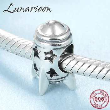 

High quality 925 Sterling Silver Rocket Shape Bead Charms Fit Original europeu Charm Bracelet Jewelry making 2019