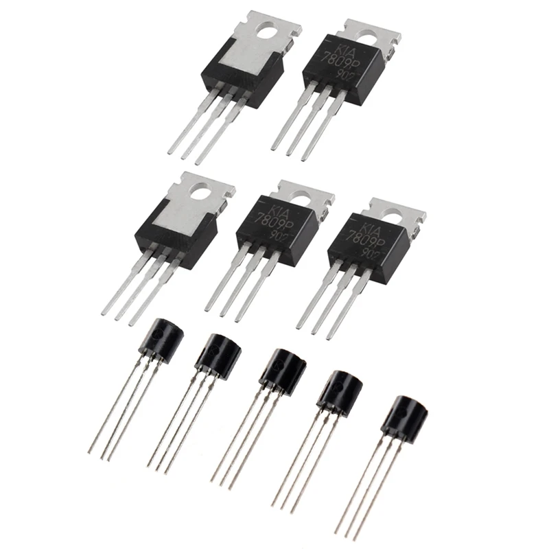 100 x Transistor NPN BC547 45V 100MA Black with 5 Pcs L7809CV 3 Terminals Through Hole 1.5A 9V Postive Voltage Regulator | Электроника
