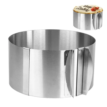 

6-12 Inch Adjustable Cake Ring 16-30 cm Stainless Steel Cake Ring with Scale for Baking
