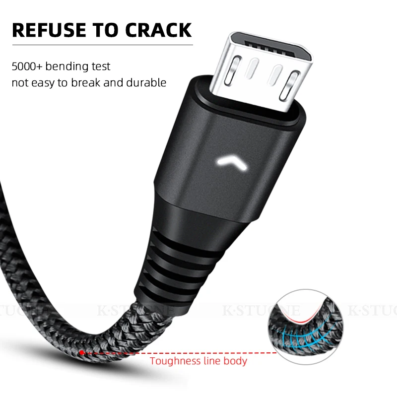 Micro USB кабель 2.4A нейлон Быстрая зарядка USB кабель для передачи данных для samsung S7 Xiaomi LG планшет Android мобильный телефон usb зарядный шнур