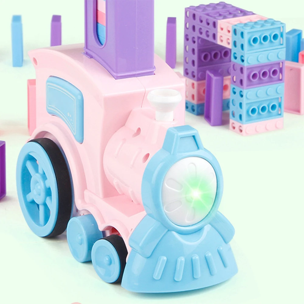 Blocos de Trem de Dominó de Colocação Conjunto de Blocos de Construção e Empilhamento Anos de Idade Presente para Crianças Plástico para 3-7 Automática Brinquedo Brinquedos Meninos Meninas Mod. 283762 7 High Quality Brinquedos e hobbies