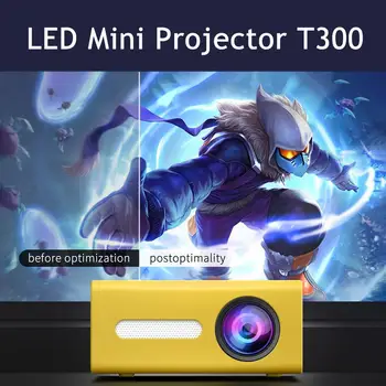 

T300 Projector LED Mini Projector HDMI USB 3.5mm Audio 320x240 Pixels Home Media Player Theater Beamer Support 1080P Full HD