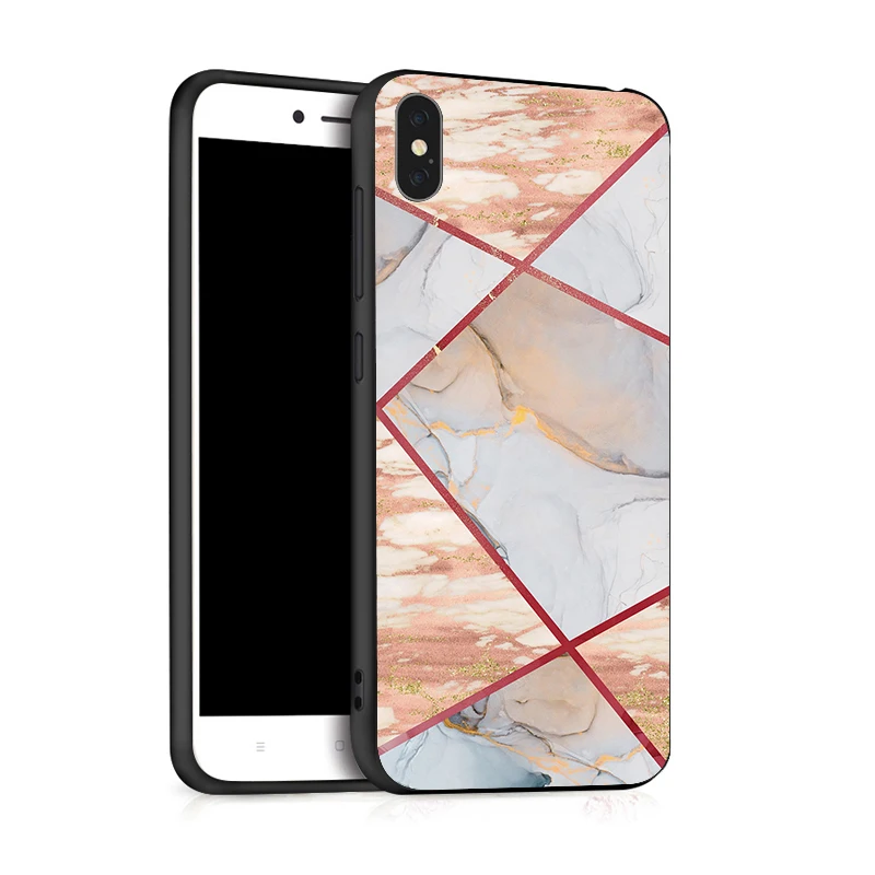 Marmer hitam Telepon Untuk Xiaomi Mi Redmi 6 PRO A2 Lite Note 7 K20 9T 7A 8 8T K30 Ponsel Housing Bag Cover Shell