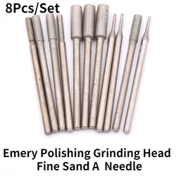 Tête de meulage cylindrique en diamant avec aiguille, 400 mailles, tête de meulage pour le sable fin et le Jade 