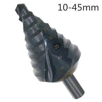 

Hss Multiple Hole 8 Sizes 10/15/20/25/30/35/40/45mm Titanium Step Drill Bit 8 Steps Cone Drill Bit Hole Groove Metal Wood Cut