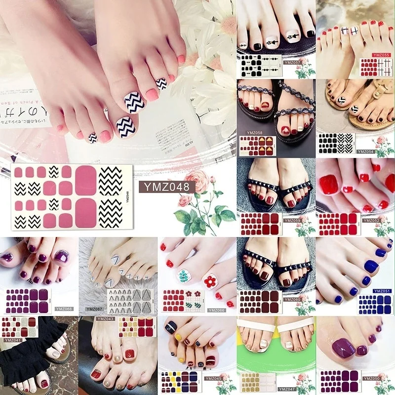 

LADY KINDOM DIY 3D Toenail Sticker Petal Solid color Wave Toenail Strips Waterproof Nail Patch Environmental Toenail Foils Wraps