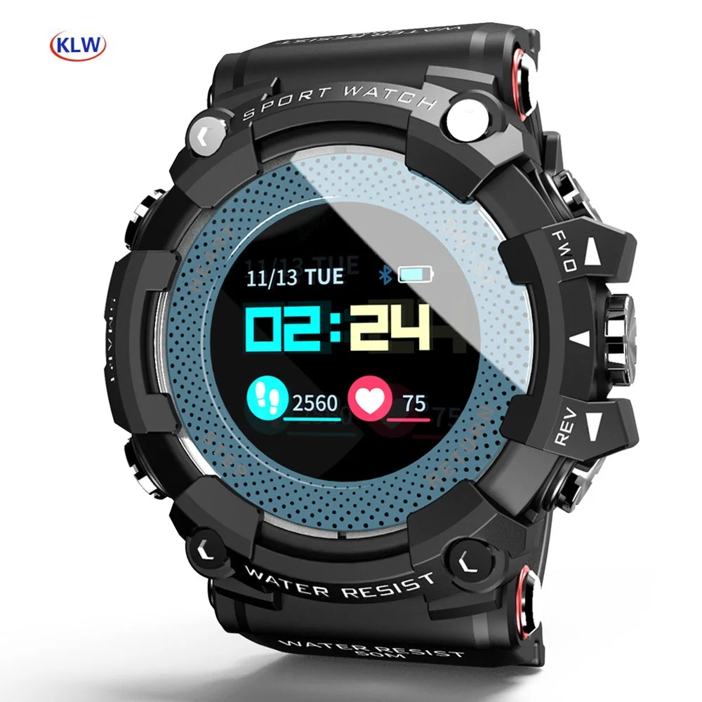 KLW MK23 Смарт-часы для мужчин умные часы ios android часы ip68 Смарт спортивные часы Водонепроницаемый Будильник mate камера - Цвет: Black and blue