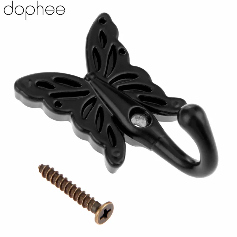Dophee, антикварная бабочка, мебельные дверные крючки, настенная вешалка для ванной комнаты, полотенца, одежда, шляпа, пальто, подвесные крючки, мебельная фурнитура