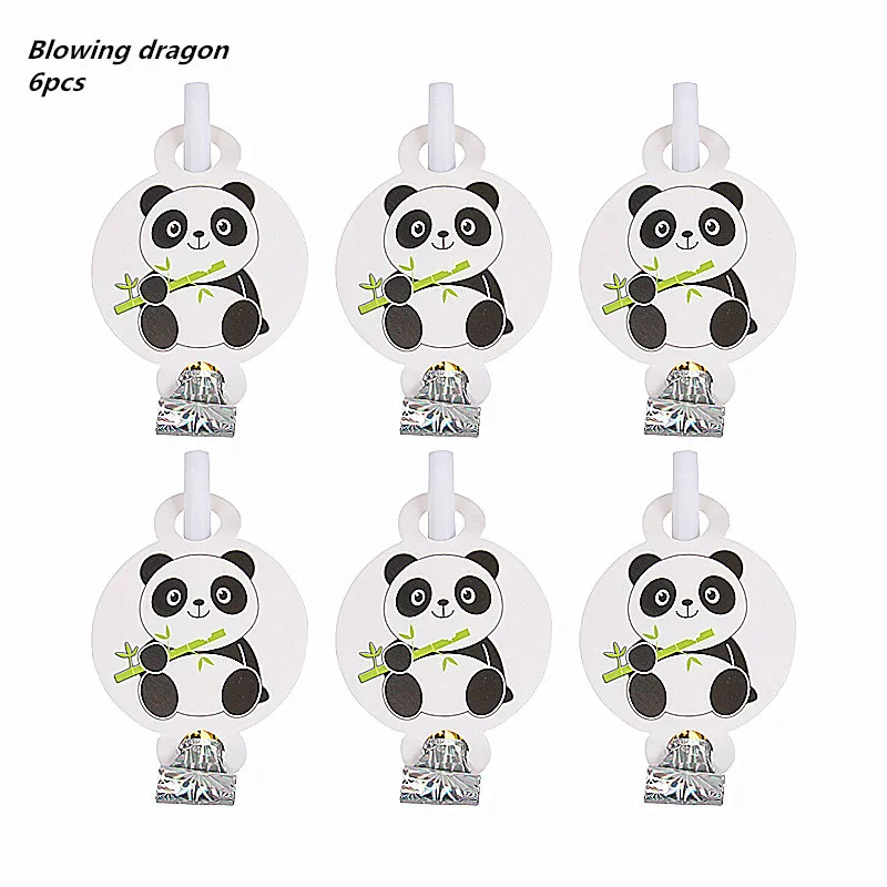 6pcs blowing dragon 10 шт. 7 дюймов панда тарелки мультфильм одноразовые бумажные тарелки салфетки для стаканчиков скатерти ребенок душ праздничные украшения для дня рождения - Цвет: 6pcs blowing dragon
