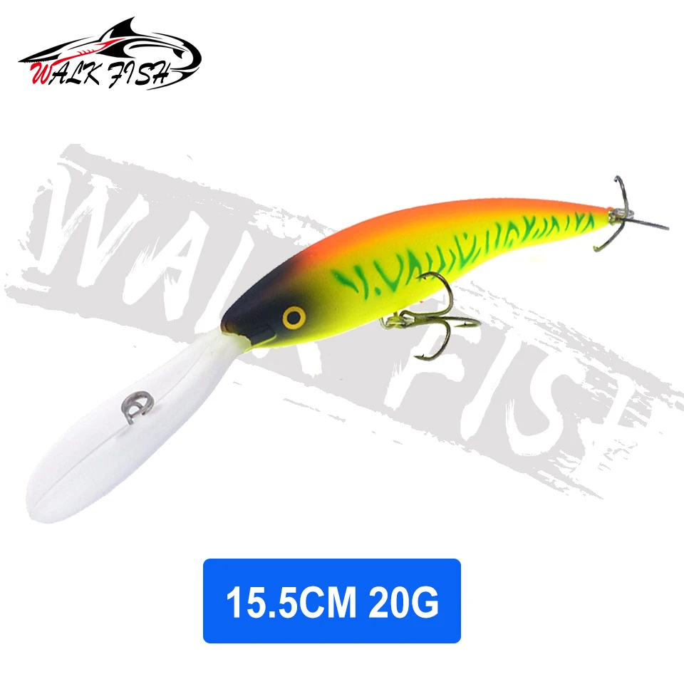 SPAZIERGANG FISCH 1PCS Lange Lippe Minnow Angeln Locken 14g 20g Tiefe Wobbler Schwimmen Künstliche Pesca Harte fisch Köder Pesca Für Forelle Bass – Detail 11