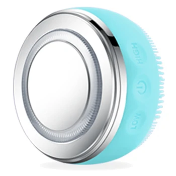 

2 in 1 Face Cleansing Brush Facial Massager Hot Compress LED Light Therapy Skin Scrubber Plastic Sonic Pore Cleanser Waterproof