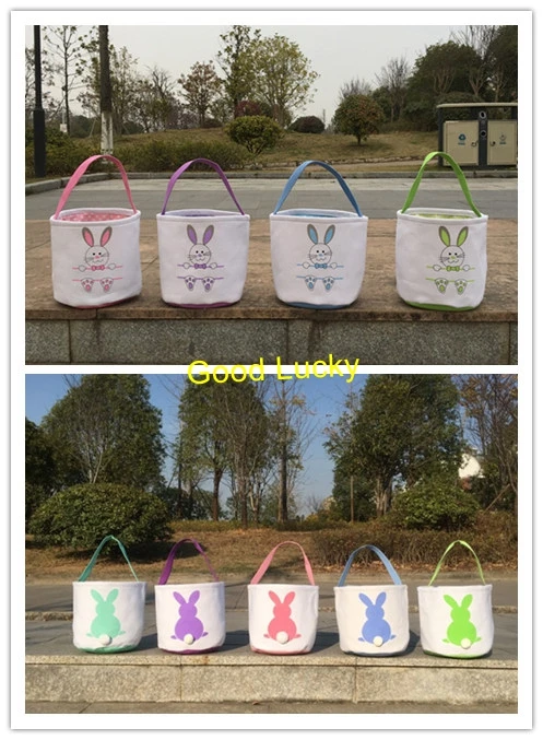 100pcs/lot Wholesale China Factory Easter Bucket For Promotion Cheap Price Rabbit Egg Baskets Bunny Ears Bag | Дом и сад