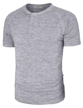 

Men's Casual Quick Dry Henley T Shirts Short Sleeve Raglan Tee with 3 Buttons