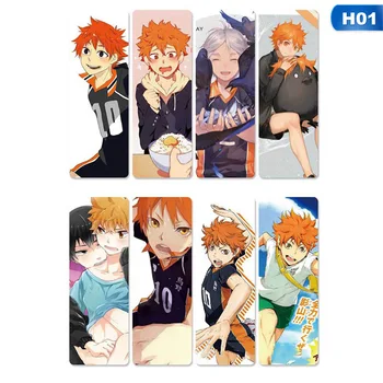 

8pcs/set Kawaii Manga Haikyuu!! Bookmarks Waterproof Transparent PVC Plastic Bookmark Beautiful Book Marks Gift