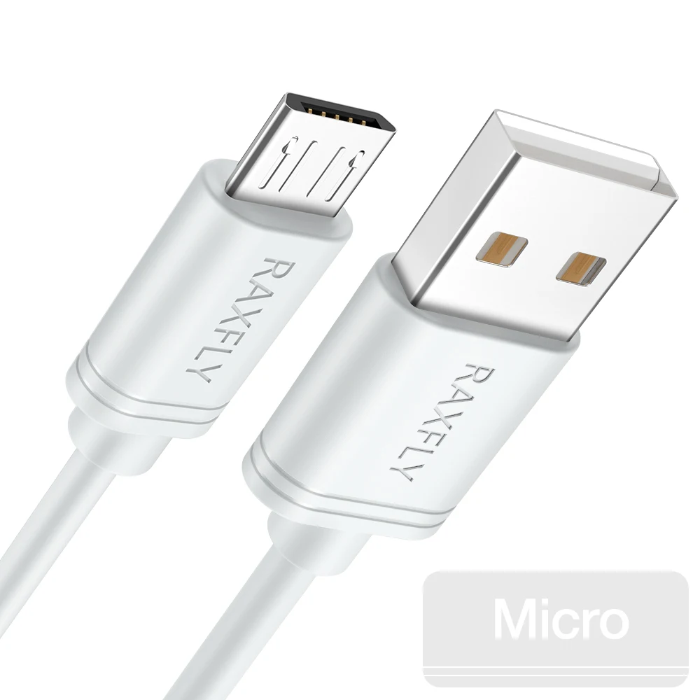 RAXFLY ПВХ USB кабель для iPhone X XS 8 Plus iPad 2.4A Быстрая зарядка кабель Micro usb type C для samsung Xiaomi телефон зарядное устройство Шнур - Цвет: For Micro White