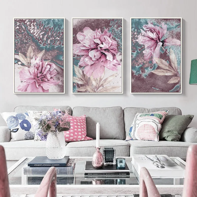 

Abstract Hand painting Poster Nordic Decoration Home Wall Art Flowers Posters And Prints Decorative Pictures Unframed
