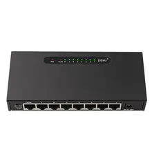 Diewu 8 Порты и разъёмы гигабитный коммутатор для интернет-сети 10/100/1000 Мбит/с Рабочий стол концентратора Lan переходник металлический корпус(штепсельная вилка европейского стандарта