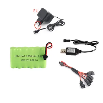 

7.2v 2800mah NIMH Battery +7.2v USB Charger For Rc toys Boats Car truck gun parts ni-mh AA 7.2v Rechargeable Battery Pack