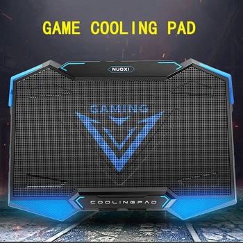 

Five Fans Gaming Laptop Cooler 2 USB Port Low Noise 1500RPM 5 Height Adjustable Laptop Cooling Pad for 14 15 15.6 17 inch Laptop
