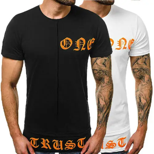 Для Мужчин's Gym лето Slim Fit Повседневное короткий рукав мышцы футболка футболки