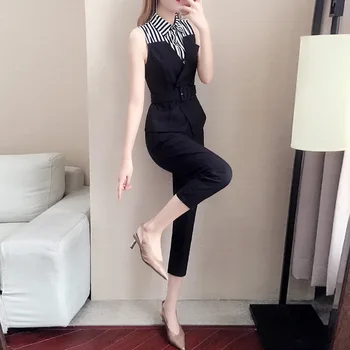 

Socialite Occupation Pack Temperament Goddess Fan Suit 2019 Small Xiangfeng Two-piece Set Foreign Style Trousers 1964