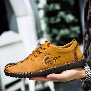 

Classic Comfortable Men Casual Shoes Loafers Men Shoes Quality Split Leather Shoes Men Flats Hot Sale Moccasins Shoes Plus Size