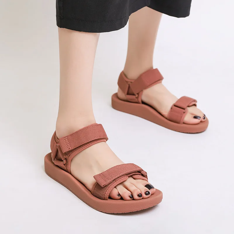 

Sandals Women's 2019 Summer New Style Velcro A- line with Flat INS Sports Simple Versatile Pregnant Women Gladiator Sandals Fash