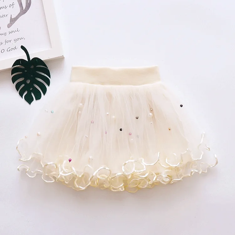 Юбки для маленьких девочек высококачественные плиссированные балетные юбки-пачки модные Бальные юбки с жемчужинами новая детская юбка для детей 2, 3, 4, 5, 6 лет