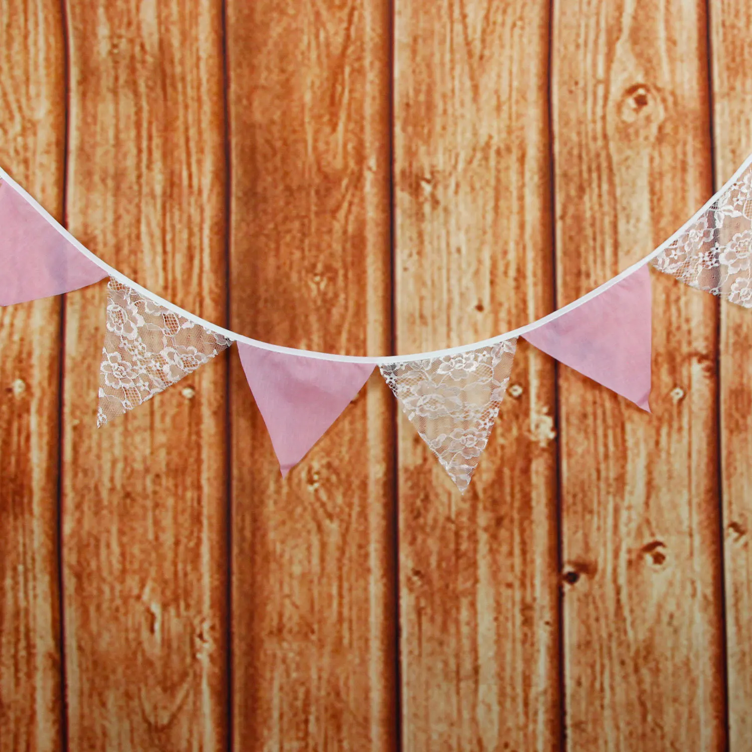Single Layer White Rose Lace Pink Cotton Cloth Pennants European Style Wedding Decoration Flag Wedding Supplies
