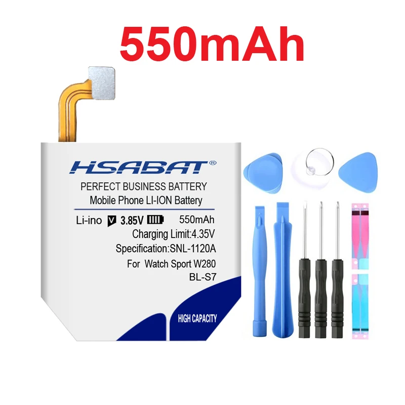 

HSABAT 550mAh BL-S7 Battery for LG Watch Sport W281 W280 W280A (AT&T)